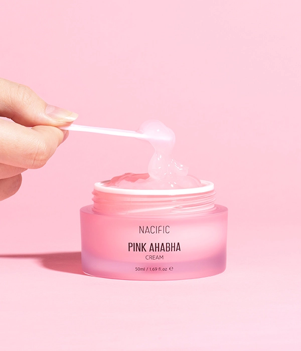 Розовый крем для волос. Крем Nacific Pink AHABHA. Nacific Pink Aha BHA. Кислотный крем. Кислотный крем для лица.