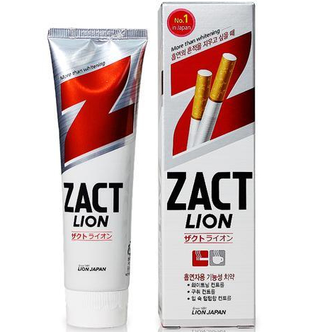 CJ Lion Zact Зубная паста с эффектом отбеливания кофейного и никотинового налета 150г