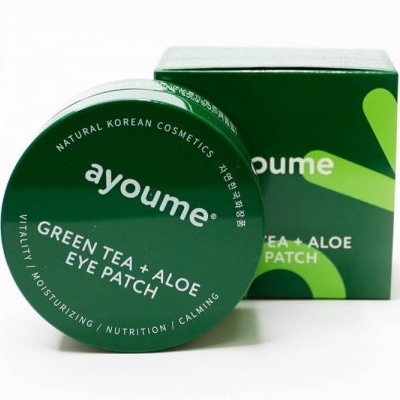 Ayoume Green Tea + Aloe Eye Patch Гидрогелевые патчи с экстрактом алоэ и зеленого чая 60шт