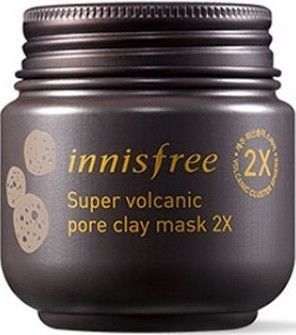 Innisfree Jeju Volcanic Pore Clay Mask 2Х Глиняная очищающая маска с вулканическим пеплом 80мл