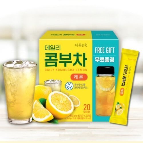 Lemona Daily Kombucha Lemon Комбуча с лимоном + подарок Бутылка 20*5г