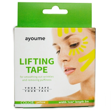 Ayoume Kinesiology Tape Roll Тейп для подтяжки лица (желтый) 1см*5м