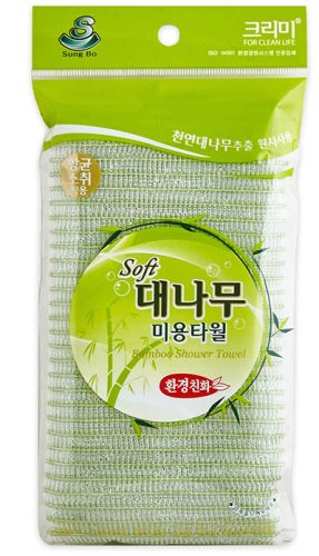 Sungbo Bamboo Shower Towel Мочалка для душа из волокна бамбука 28х100см (мягкая) 1шт