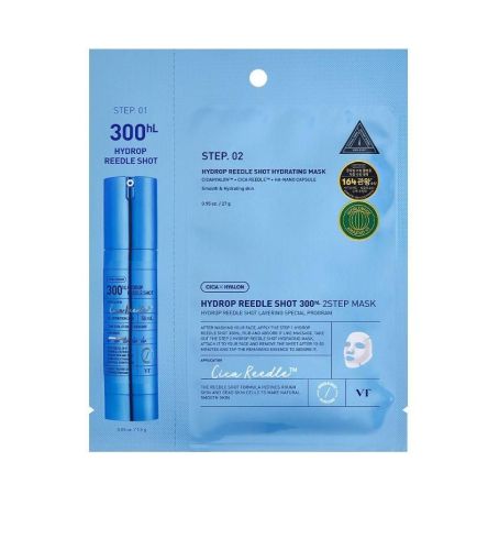 Двухступенчатая тканевая маска с гиалуроновой кислотой VT Cosmetics Hydrop Reedle Shot 300 2 Step
