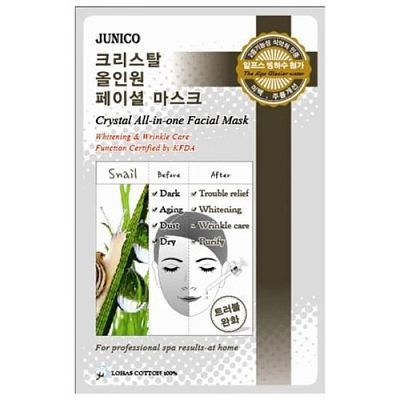 Mijin Junico Crystal All-in-one Facial Mask Snail Тканевая маска с улиточным муцином 25г