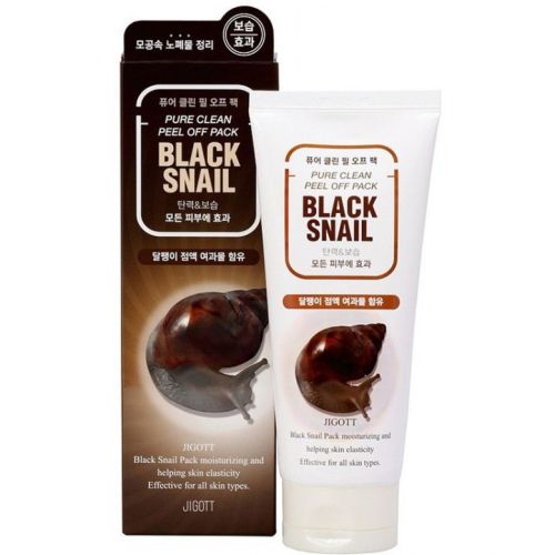 Jigott Black Snail Pure Clean Peel Off Pack Очищающая маска-плёнка с муцином черной улитки 180мл