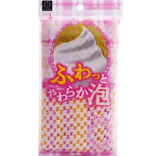 Kokubo Fuwatto Yawaraka-Awa Body Towel Массажная мочалка для тела 24х100см (мягкая) 1шт