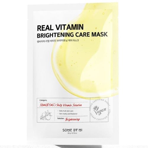 Some By Mi Real Vitamin Brightening Care Mask Осветляющая тканевая маска с витамином С 20мл