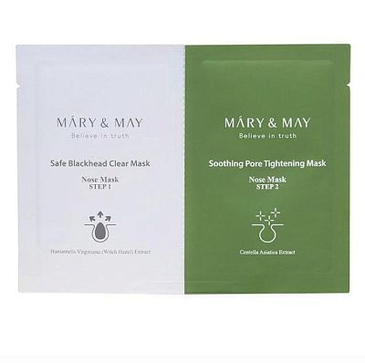 MARY&MAY Daily Safe Black Head Clear Nose Mask Двухступенчатая маска для носа от черных точек 2*3.5г
