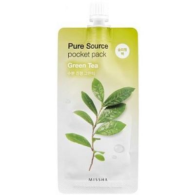 Missha Pure Source Pocket Pack Маска для лица с Зеленым чаем 10мл