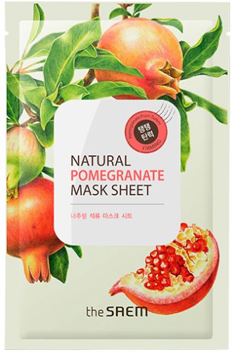 The Saem Natural Pomegranate Mask Sheet Тканевая маска с экстрактом граната 21мл