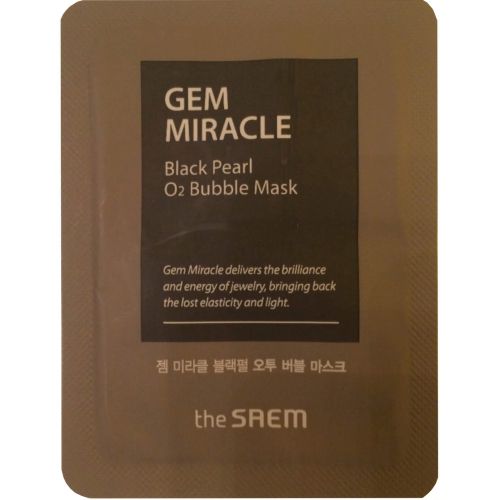 The Saem Gem Miracle Black Pearl O2 Bubble Mask Кислородная пенящаяся маска с черным жемчугом 3мл