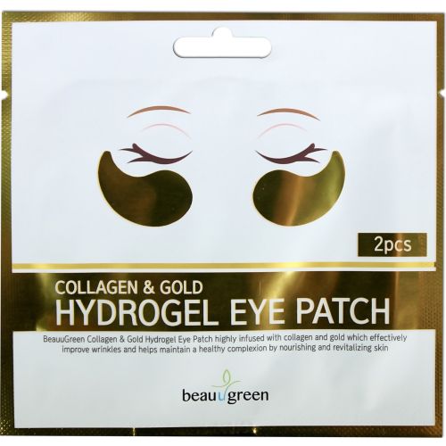 Beauu Green Collagen & Gold Hydrogel Eye Patch Гидрогелевые патчи для глаз с коллагеном и золотом 4г