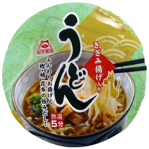 Yamamoto Kizami Age Iri Udon Лапша быстрого приготовления Удон с жареным тофу 79г