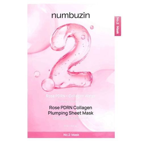Тканевая маска с ПДРН розы и коллагеном Numbuzin No.2 Rose PDRN Collagen Plumping Sheet Mask 33мл