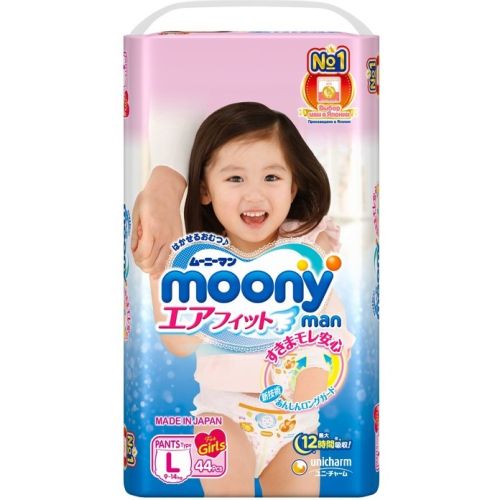 Moony Moony Man Подгузники-трусики для девочек L (9-14 кг) 44шт