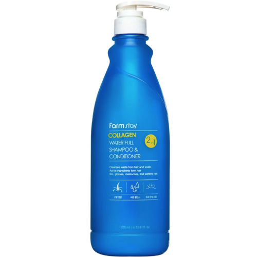Farmstay Collagen Water Full Moist Shampoo&Conditioner Шампунь-кондиционер с коллагеном 1000мл
