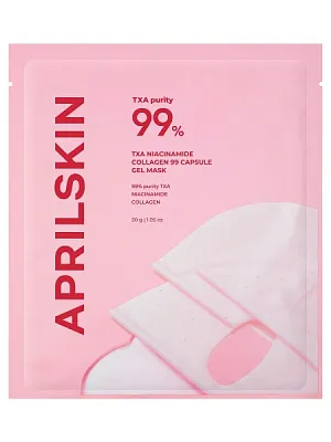 Гидрогелевая осветляющая маска  APRILSKIN TXA Niacinamide Collagen 99 Capsule Gel Mask 30г