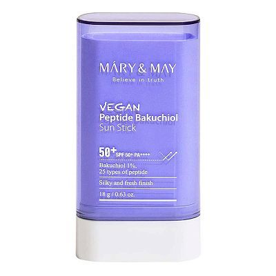 Солнцезащитный стик MARY&MAY Vegan Peptide Bakuchiol Sun Stick SPF50+ PA++ 18г
