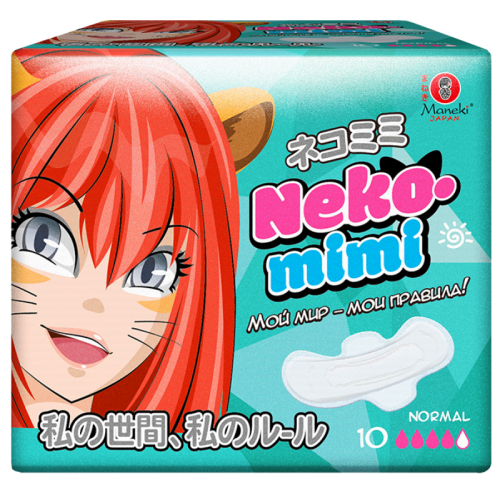 Maneki Neko-Mimi Прокладки женские гигиенические дневные 10шт