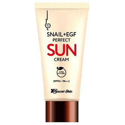 Secret Skin Snail+EGF Perfect Sun Cream Солнцезащитный крем для лица с улиткой SPF50+++ 50мл