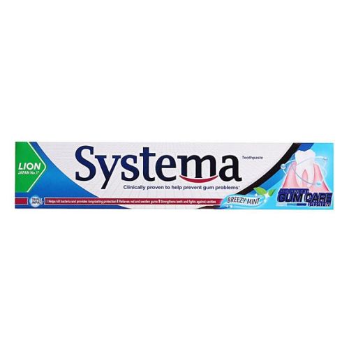 Lion Systema Gum Care Toohtpaste Breezy Mint Зубная паста тройного действия (свежая мята) 160г