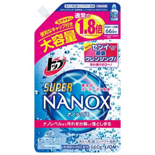 Lion Top Super Nanox Суперконцентрированный гель для стойких загрязнений (рефил) 660г