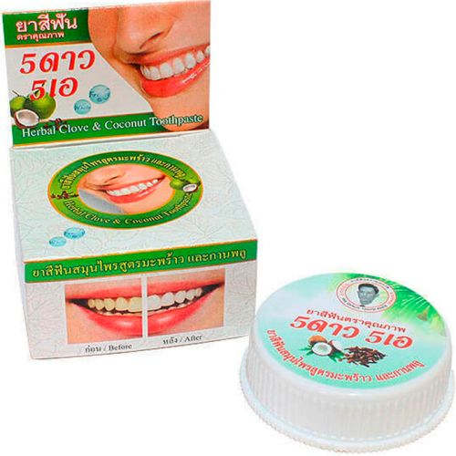 5 Star Cosmetic Травяная отбеливающая зубная паста с экстрактом Кокоса 25г