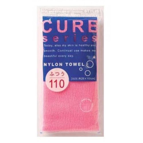 Ohe Corporation Cure Nylon Towel Hard Pink Мочалка для тела 28х110см (жесткая) 1шт