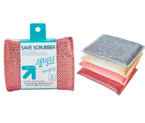 Sungbo Save Scrubber Набор губок для мытья посуды (13х9х1,5) 4шт
