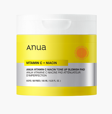 Тонизирующие пэды с витамином С Anua Vitamin C Niacin Tone Up Blemish Pad 60шт