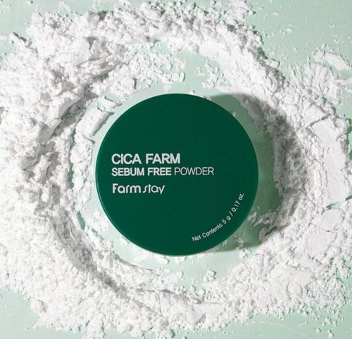 Farmstay Cica Farm Sebum Free Powder Матирующая рассыпчатая пудра с центеллой азиатской 5г