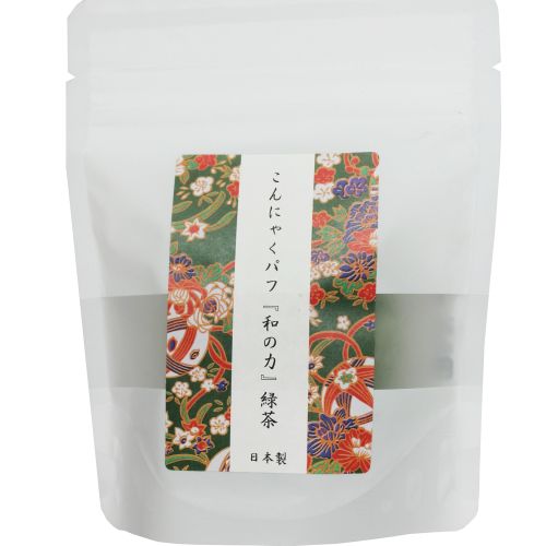 Yamamoto Спонж конняку для умывания лица с экстрактом зеленого чая 1шт