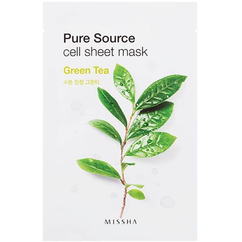 Missha Pure Source Cell Sheet Mask Green Tea Тканевая маска с зеленым чаем 21г