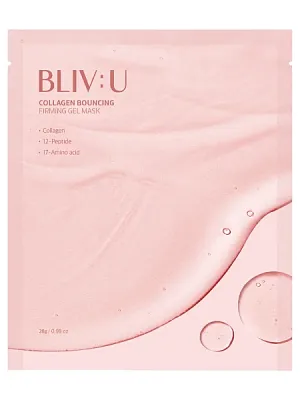 Коллагеновая гидрогелевая маска с пептидами BLIV:U Collagen Bouncing Firming Gel Mask 1шт 28 мл