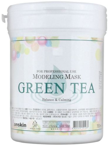 Anskin Grean Tea Modeling Mask Успокаивающая альгинатная маска с зеленым чаем (банка) 240г