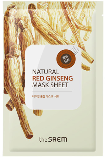 The Saem Natural Red Ginseng Mask Sheet Маска тканевая с экстрактом женьшеня 1шт