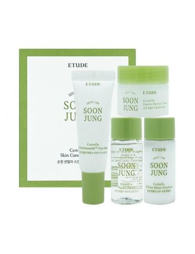 Etude House SoonJung Centella Skincare Trial Kit Набор миниатюр для чувствительной и проблемной кожи фото 2