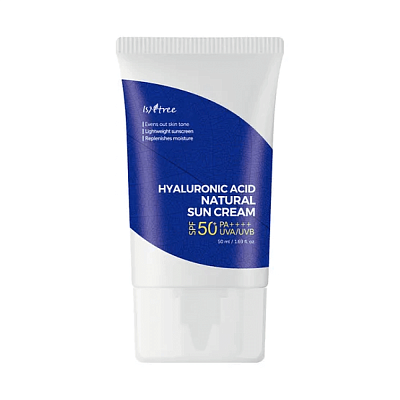 IsNtree Hyaluronic Acid Natural Sun Cream Гиалуроновый солнцезащитный крем SPF50+ PA++++ 50 мл