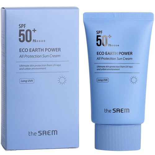 The Saem Eco Earth Power All Protection Sun Cream Солнцезащитный крем SPF50+/PA++++ 50г