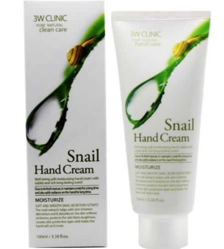 3W Clinic Snail Hand Cream Улиточный крем для рук (Регенерация и гладкость) 100мл фото 2