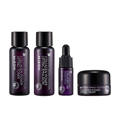 Mizon Collagen Miniature Set Набор для повышения упругости и эластичности кожи лица 40мл/40мл/9.3мл/