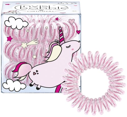 Invisibobble ORIGINAL Unicorn Elly Резинка-браслет для волос (розовое серебро) 3шт