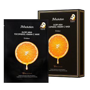 JMSolution Glory Aqua Tocopherol Vitamin C Mask Deluxe Маска тканевая для выравнивания тона 30мл