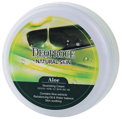 Deoproce Natural Skin Aloe Nourishing Cream Крем для лица и тела на основе экстракта сока алое 100г