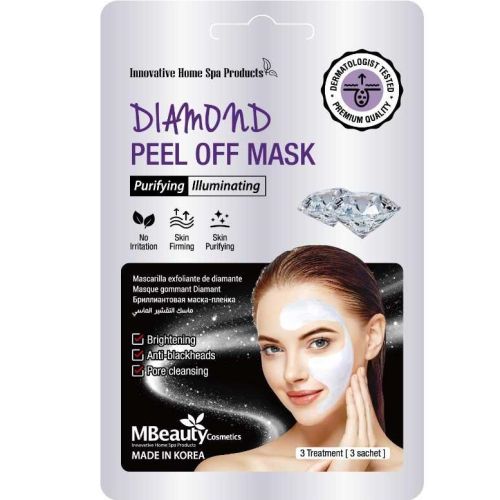 MBeauty Diamond Peel-Off Masks Маска-пленка с бриллиантовой пудрой для очищения пор 3шт*7г