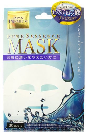Japan Gals Premium Маска для лица c тремя видами гиалуроновой кислоты 30шт