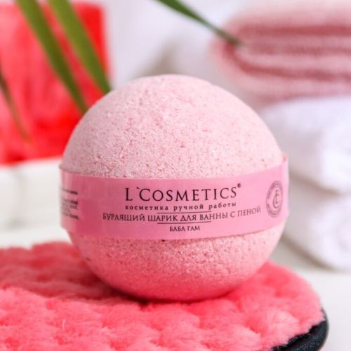 L'cosmetics Бурлящий шарик для ванны с пеной Бабл Гам 120 г