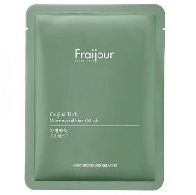 Fraijour Original Herb Wormwood Sheet Mask Успокаивающая тканевая маска для лица с полынью 23 мл