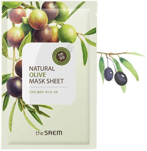 The Saem Natural Olive Mask Sheet Увлажняющая маска с экстрактом оливы для сухой кожи 21мл